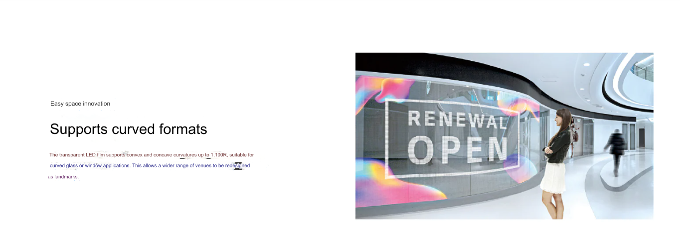 Admite formatos curvos